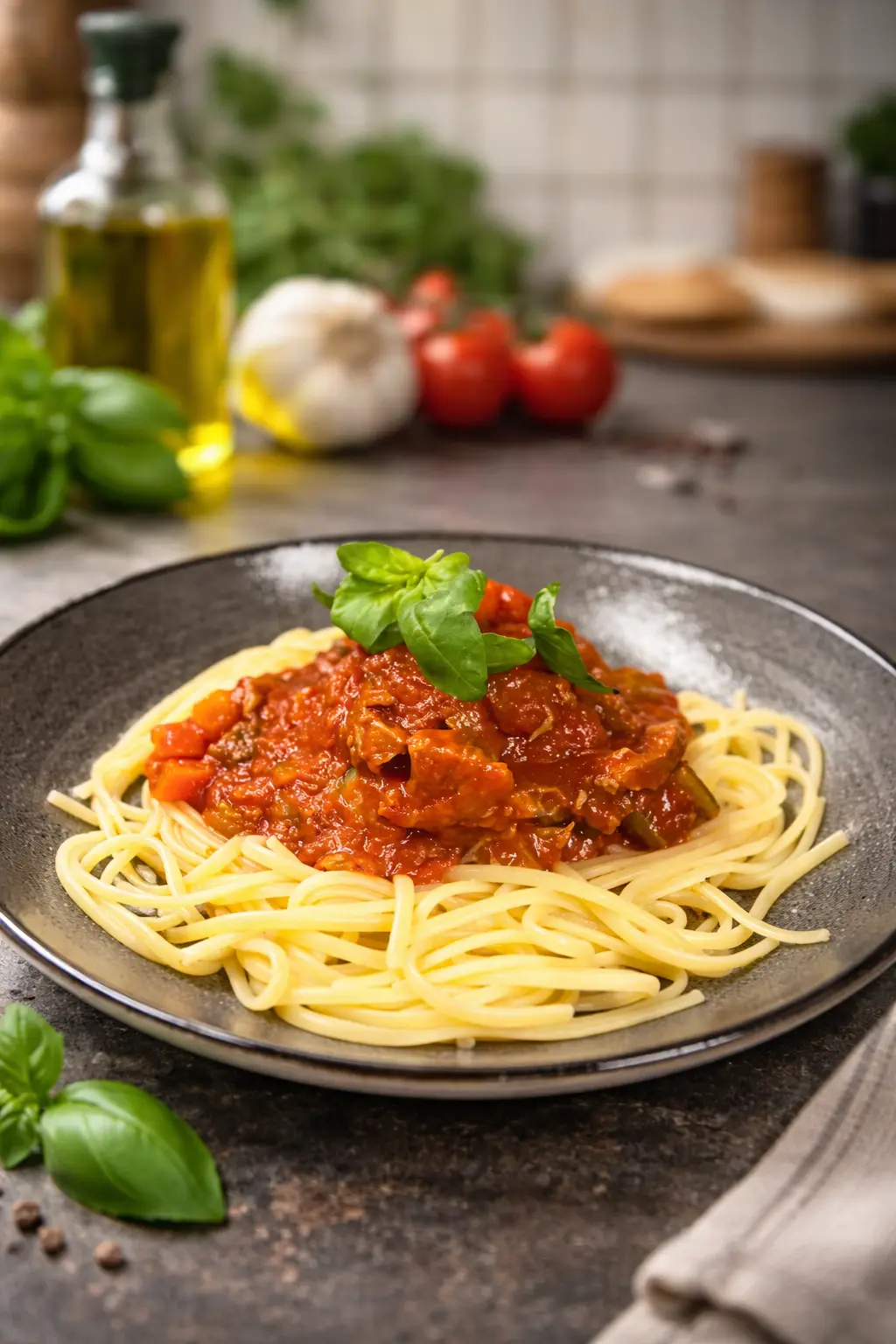 Spaghetti als italienisches Pastagericht im Ristorante Barolo